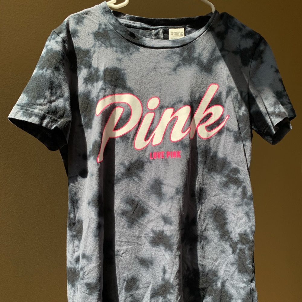 PINK Slit Back Tye-Dye T Shirt